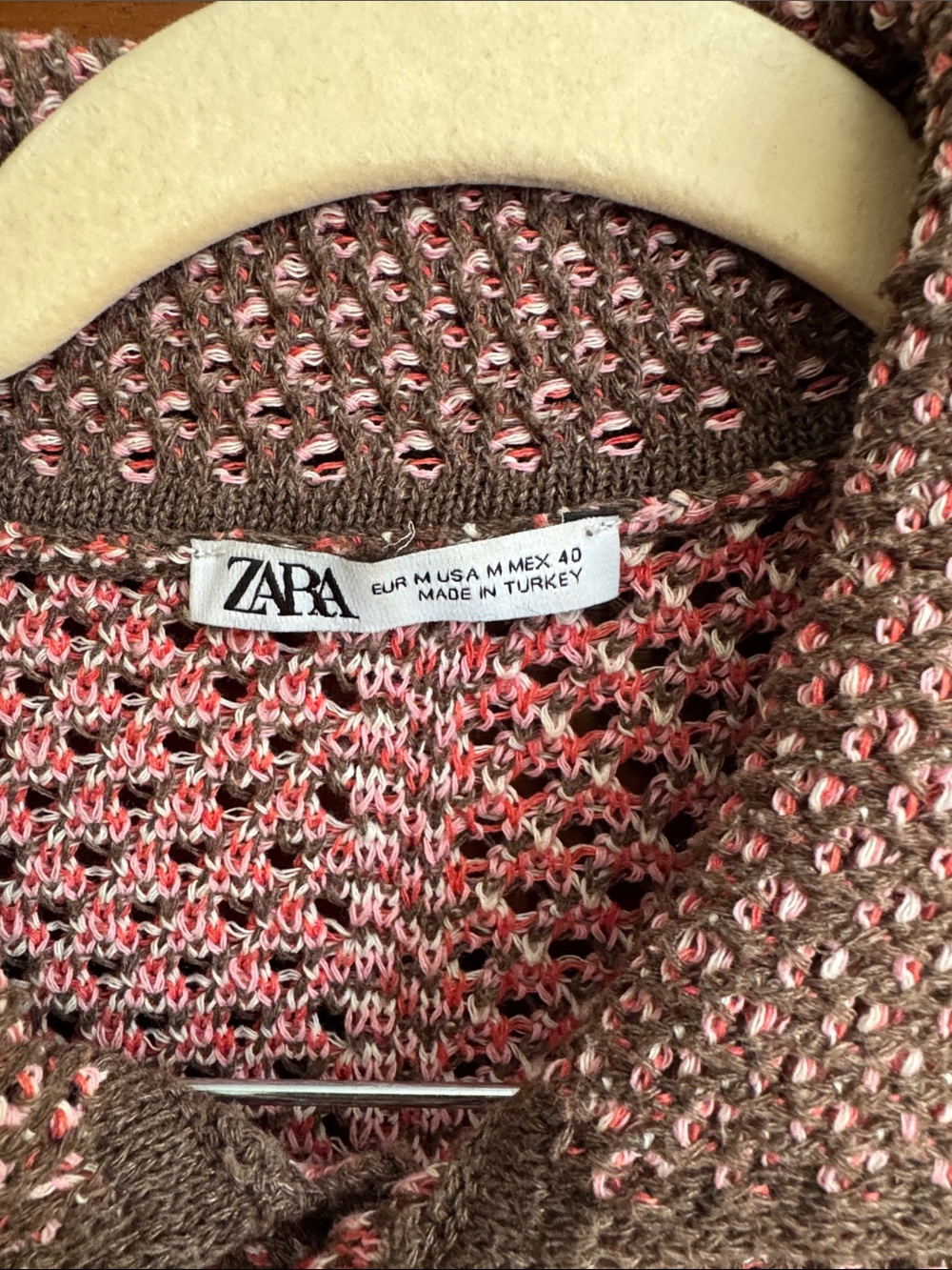 Zara Western themed Crochet Button Front Polo - Picture 2 of 4